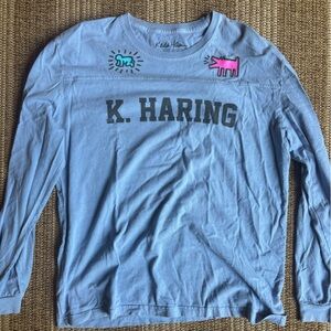 Keith Harring Blue Long Sleeve Shirt